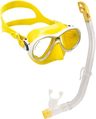 Cressi Combo Set Marea Vip Jr, Set composto da Maschera Marea Jr e Snorkel Top Unisex Bambino, Giallo/Bianco, Taglia Unica