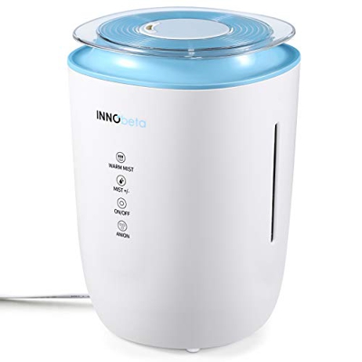 Umidificatore Ambiente 4,0L, Ultrasuoni Bambini Freddo/Caldo Umidificatore, 50m² Silenzioso per Camera Letto Casa Ufficio Stanza Bambini - WaterFall