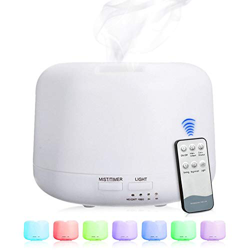SaponinTree Diffusore di Oli Essenziali Ultrasuoni, 300ml Diffusore di Aromi Ultrasuoni con 7 colori LED Selezionabili, Purificatore Aria, per Yoga, C características