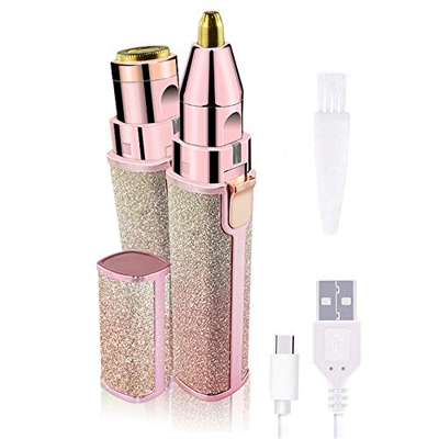 BesLife Trimmer per sopracciglia ricaricabile Lady e depilatore per il viso, trimmer per sopracciglia 2 IN 1 e dispositivo per rimozione dei peli del 