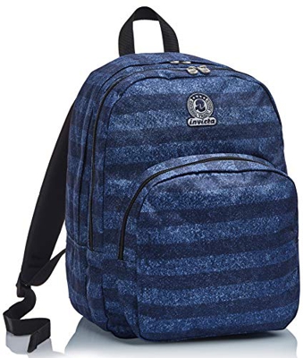 Zaino Benin M Invicta , Stripes, Blu, Doppio Scomparto, Scuola & Tempo Libero