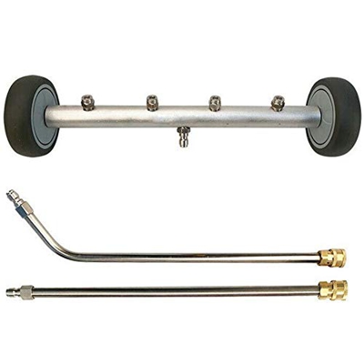 KOET, pulitore per autocarro, 40 cm, per idropulitrice a pressione, doppia scopa sotto l'auto, per vialetti, cortili, marciapiedi