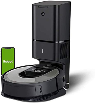 iRobot Roomba i7+ (i7556) Robot aspirapolvere WiFi, svuotamento automatico, adatto per chi ha animali domestici, memorizza la planimetria della casa, 