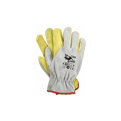 Rlcs++ Topgekon Guanti protettivi, grigio chiaro-giallo, 10.5, confezione da 12 - Reis