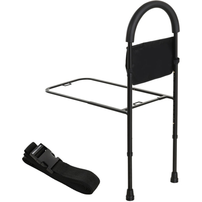 HOMCOM Maniglia per Alzarsi da Letto 7 Altezze, Impugnatura Antiscivolo e Tasca