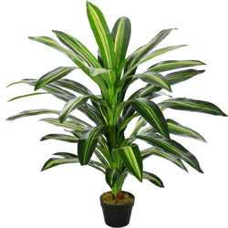Pianta Tropicale Decorativa Dracena Finta in Plastica con Vaso - Outsunny precio
