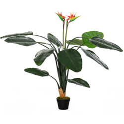 HOMCOM 155cm Pianta Artificiale in Vaso Strelitzia Reginae Sintetica da Arredo - Outsunny precio