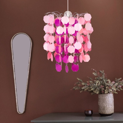 Etc-shop - Lampada a sospensione per bambini gioco per cameretta con illuminazione rosa plafoniera rosa in un set con lampadine a LED