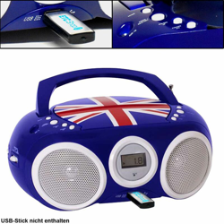 Progettazione Lettore CD Radio stereo USB condizionata bambini maschi Sala della Musica Big Ben CD32 Union Jack BLU - BIGBEN INTERACTIVE características