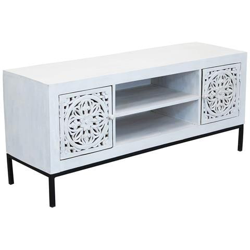 Ohm - Porta Tv Con Decoro 2 Ante 2 Ripiani Legno E Ferro en oferta
