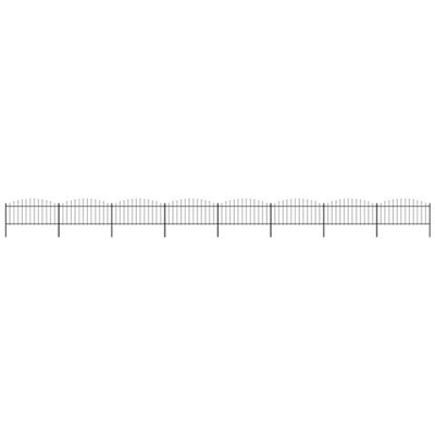 Recinzione Giardino Punta Lancia (0,5-0,75) x13,6m Acciaio Nera