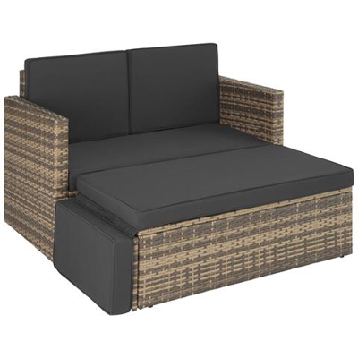 Divano Lounge In Rattan Corfù, Variante 2 - Naturale