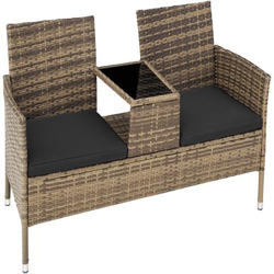 Panca Da Giardino In Polyrattan Con Tavolino - Naturale precio
