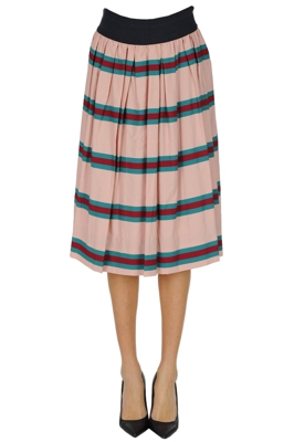 Striped midi skirt