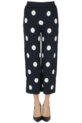 Polka dot cropped trousers en oferta