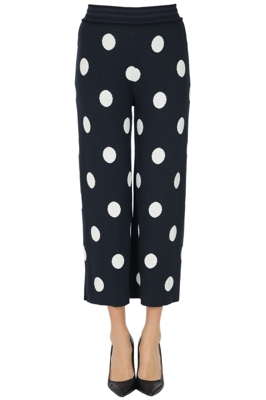 Polka dot cropped trousers