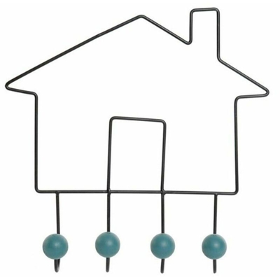 Appendiabiti da parete Casa Legno Metallo (39 x 8 x 39 cm) - Dekodonia