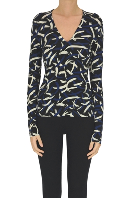 Printed viscose t-shirt