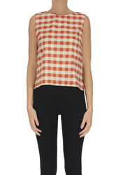 Vichy print cotton top precio