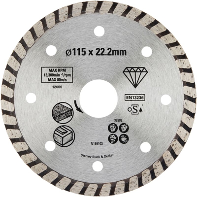 Stanley diamante lama 115 millimetri turbo