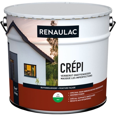 intonaco decorativo facciate bianco opaco 15Kg - Blanc - Renaulac