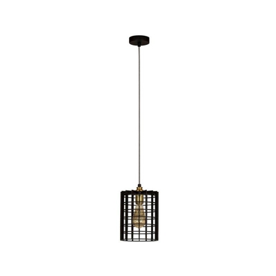 Homemania - Lampada a Sospensione Wires II - Plafoniera - da Parete - Nero in Metallo, 18 x 18 x 116 cm, 1 x E27, Max 60 W