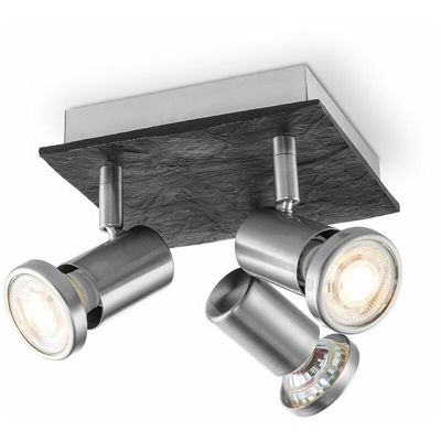 inox opaco Home Sweet Home Spot Pietra LED 3x5,8W