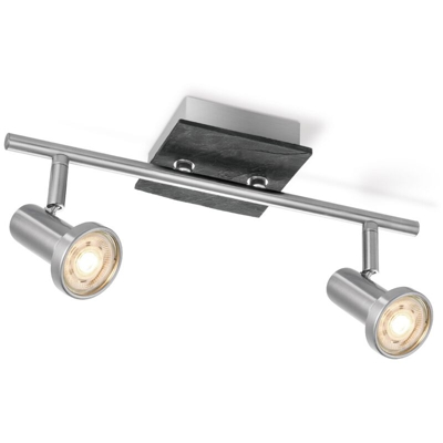 Home Sweet Home Spot Pietra LED inox opaco 33,5cm 2x5,8W - Acier mat