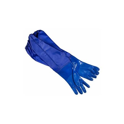 N2415 - Guanti in PVC per laghetto e scarico, taglia XL, lunghezza e qualità certificata per attività di manutenzione, colore: Blu - Amtech
