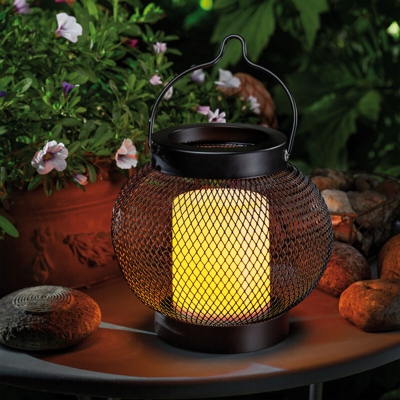 Lampada da giardino a luce solare decorativa in metallo. Lanterna a luce solare da esterno esotec 102228