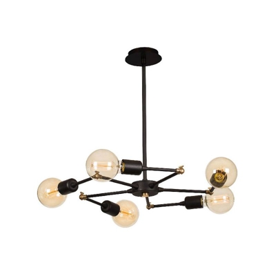 Homemania - Lampadario Labirint - Lampada a Sospensione - da Soffitto - Nero in Metallo, 50 x 50 x 43 cm, 5 x E27, Max 60W