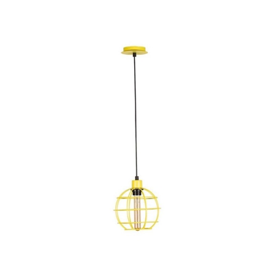 Lampada a Sospensione Metal Work - Plafoniera - da Parete - Giallo in Metallo, 20 x 20 x 112 cm, 1 x E27, Max 60 W - HOMEMANIA