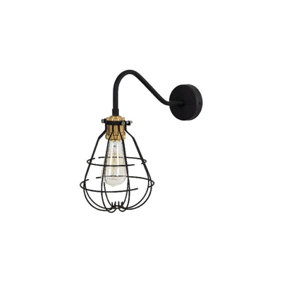 Homemania - Lampada a Parete Modern Wall - Applique - per Soggiorno, Camera - Nero, Vintage in Metallo, 42 x 18 x 36 cm, 1 x E27 max 100 W