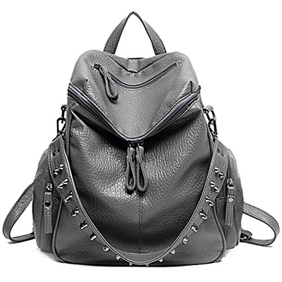 UTO Donna Borse a Zainetto Pelle Sintetica Borsetta Borsa Stile Rivetto Perno