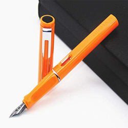 Penna stilografica, 1 penna stilografica, pennino sottile 0,38, penna stilografica, semplice idea regalo per studenti, bambini, scrittura, arancione en oferta