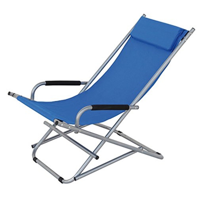 Papillon Sdraio in Alluminio con braccioli e poggiatesta Telo in Poliestere Playa Celeste 80104