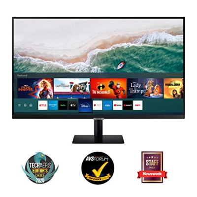 Samsung Monitor Smart M7 da 32”, 16:9, UHD, TV Smart Hub (Amazon Video, Netflix), Airplay e Mirroring, Office 365, Wireless Dex, Casse Integrate, WiFi