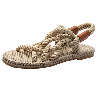FRAUIT Espadrillas Donna Basse Lacci Sandali Romani Ragazza Bassi Scarpe Donne Tacco Basso Estive Eleganti Sandalo Da Spiaggia Mare Piscina Sandali Es