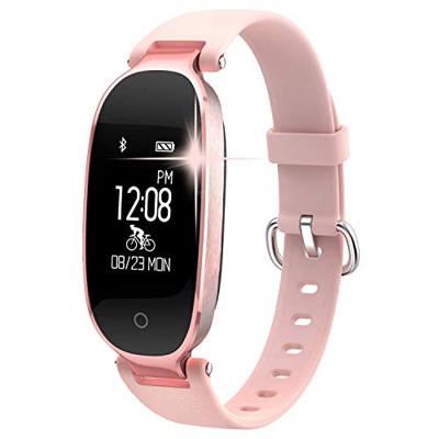 WOWGO Fitness Tracker Donna Cardiofrequenzimetri Conta Passi IP67 Impermeabile Podometro Bracciale Bluetooth con Monitor del Sonno per Smartphone Andr