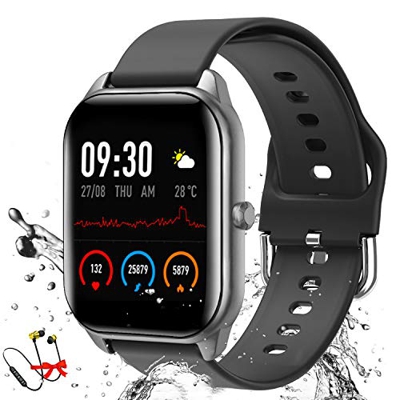 DUODUOGO Smartwatch per Uomo Donna, Orologio Fitness portivo Impermeabile IP68 Smart Watch Cardiofrequenzimetro da Polso Contapassi Bluetooth Touch Co