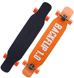 MQLOON Longboard da 46,5 pollici Nero Skateboard Skateboard Professionale Skateboard Skateboard Skateboard Legno di Acero Longboard per Principianti A características