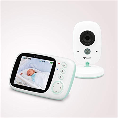 Video baby monitor TrueLife NannyCam H32, videocamera digitale per il tuo bambino, display LCD a colori, termometro ambiente, modalità notte, 8 melodi