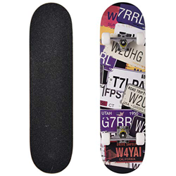 Readyfor Completo Skateboard, Skateboard per Principianti, 9 Strati di Acero Canadese Double Kick Deck Concavo con all-in-One Skate T-Tool per Bambini en oferta