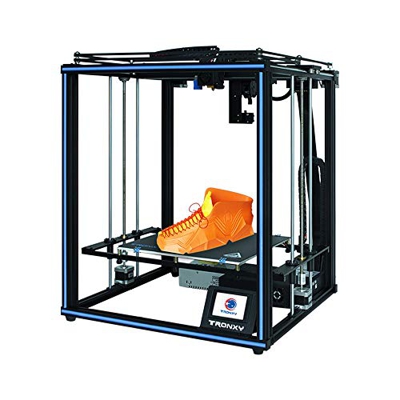X5SA Pro 3D Printer con titanio, Core XY Structure con guida lineare industriale, cavo integrato 30P, sicuro per uso domestico e industriale.