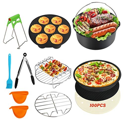 Set di accessori per friggitrice ad aria da 7 pollici 12 pezzi, CestMall accessori per friggitrice ad aria XL per Gowise Phillips Cozyna, adatto a tut