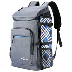 Zaino refrigerante, borsa termica da 35 l, con apribottiglie, contiene 35 lattine, grande capacità con tappetino da picnic per uomini, donne, picnic,  en oferta