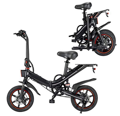 Autoshoppingcenter Bicicletta Elettrica Pieghevole 400W 25km/h Ciclomotore Ruote da 14 Pollici Batteria al Litio 48V 15AH Bici da Città/Montagna in Al