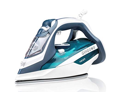 HAEGER Ultra Steam 2800 - Ferro da Stiro a Vapore 2800W, Piastra in Ceramica, Anti-gocciolamento, Anticalcare e Autopulenti.