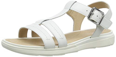 Geox D Hiver B, Sandali con Chiusura a T Donna, Bianco (White C1000), 42 EU