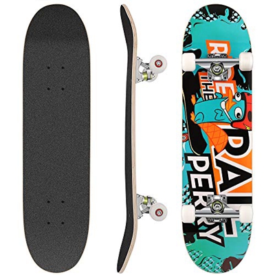 Hikole Skateboard Completo in Legno 79x20 cm in Acero Canadese 31 Pollici, Ruote 85A per Principianti Bambini e Adulti (Colore_9)